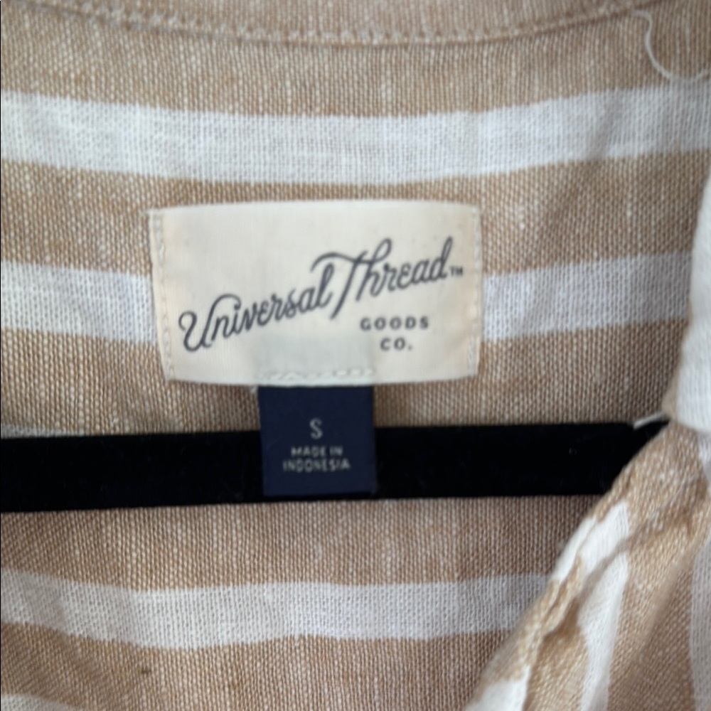 Striped Tan and White Women's Top - Picture 2 of 3